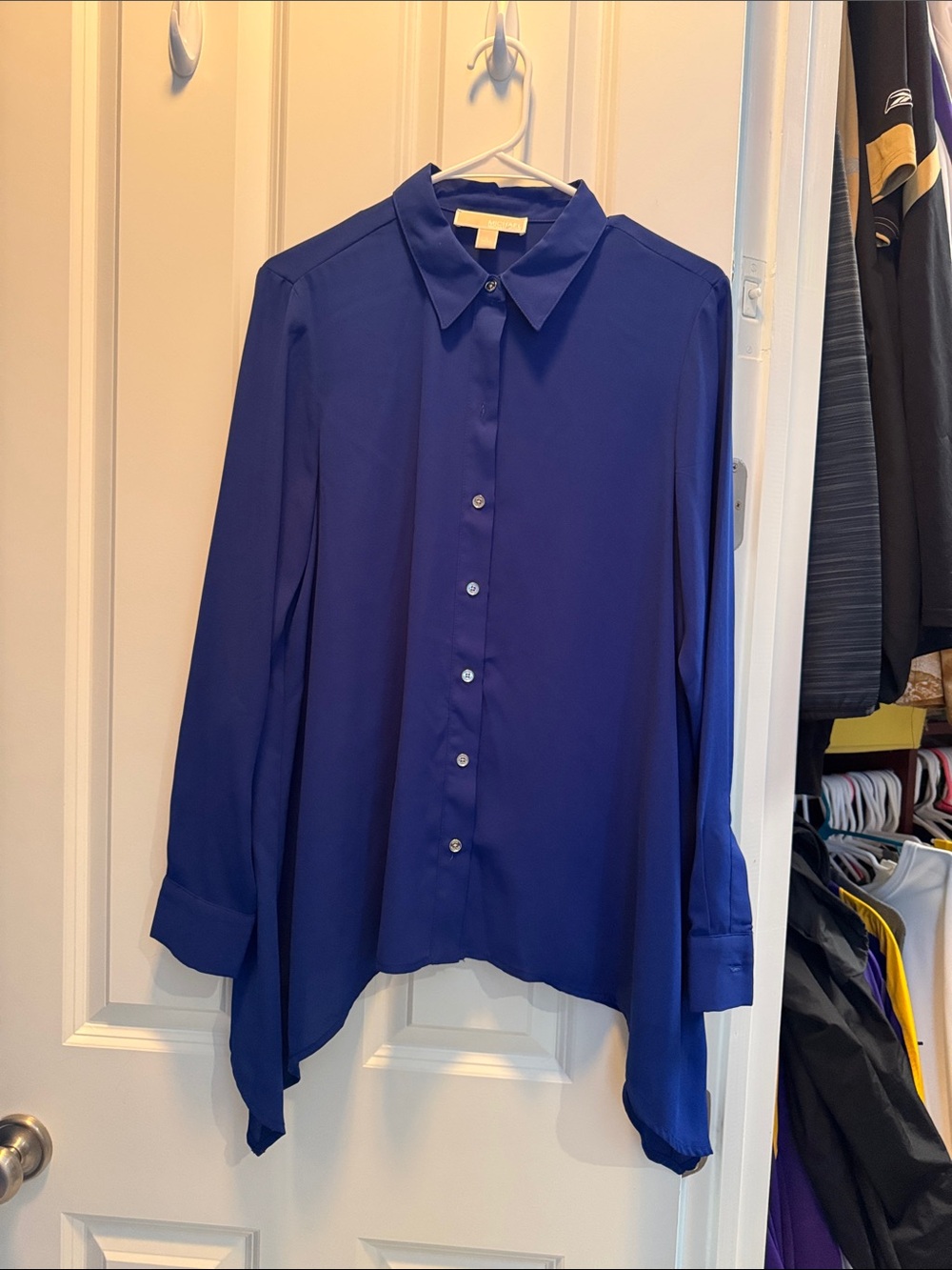 Women's Royal Blue Button-Up Blouse